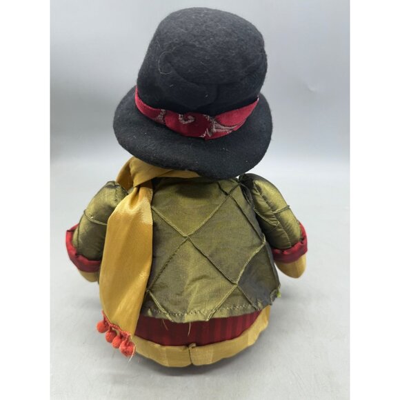 Vintage Christmas Sant Art Co. Plush Snowman Decor Satin Accents 12" Tall READ - Picture 4 of 7